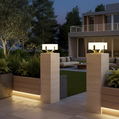Luminara | Modern Elegant Solar Outdoor Garden Pillar Light