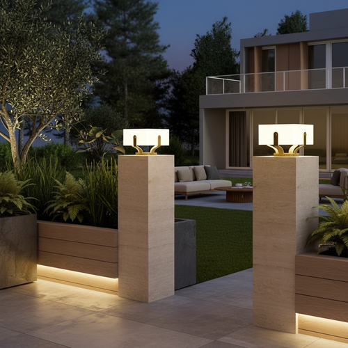 Luminara | Modern Elegant Solar Outdoor Garden Pillar Light
