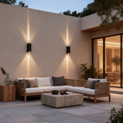 Modern Outdoor Wall Sconce | Waterproof Up & Down Architectural Lighting