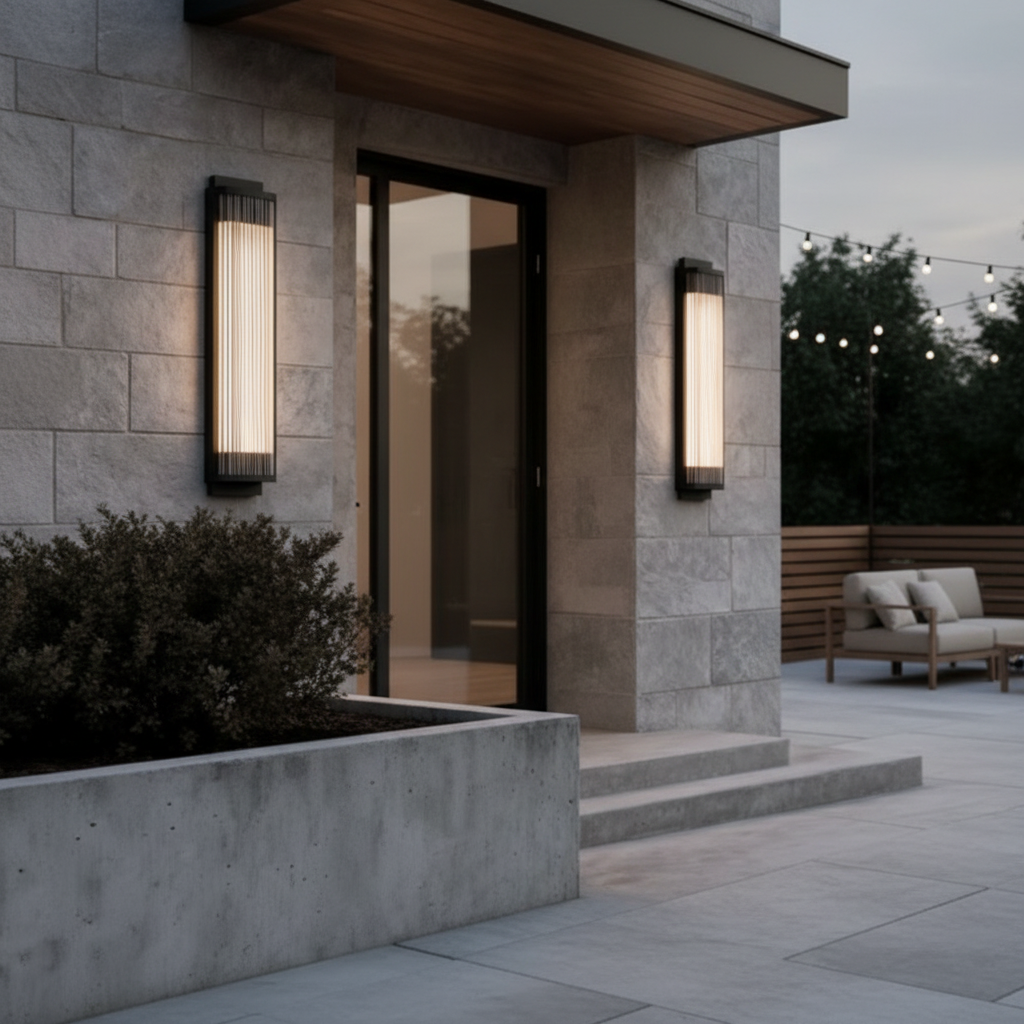 Luminara | Sleek Black Outdoor Wall Light Modern Sconce Fixture