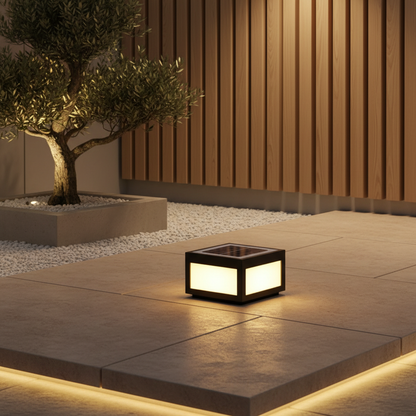 Geometra | Stylish Modern Black Solar Outdoor Wall Light Fixture