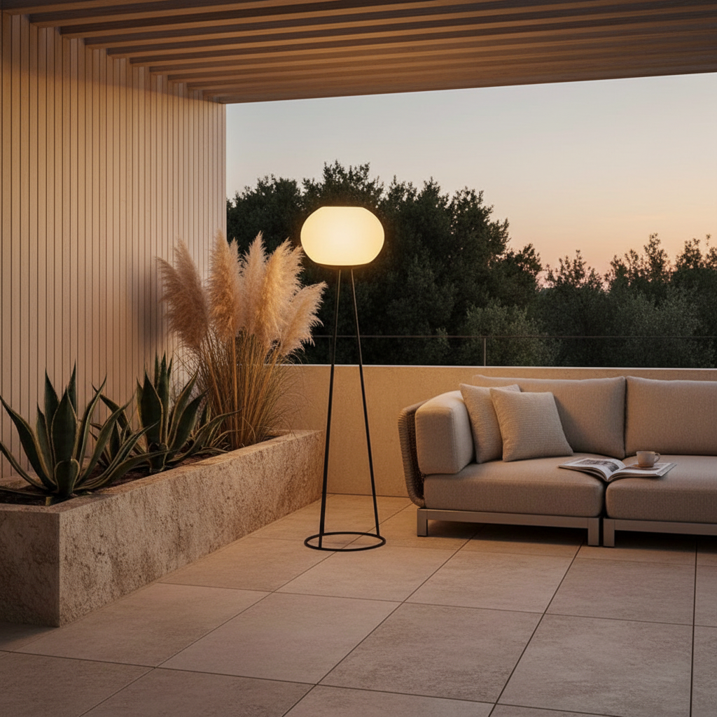 Solar LED Outdoor Floor Lamp | Waterproof Garden Light with Adjustable Glow