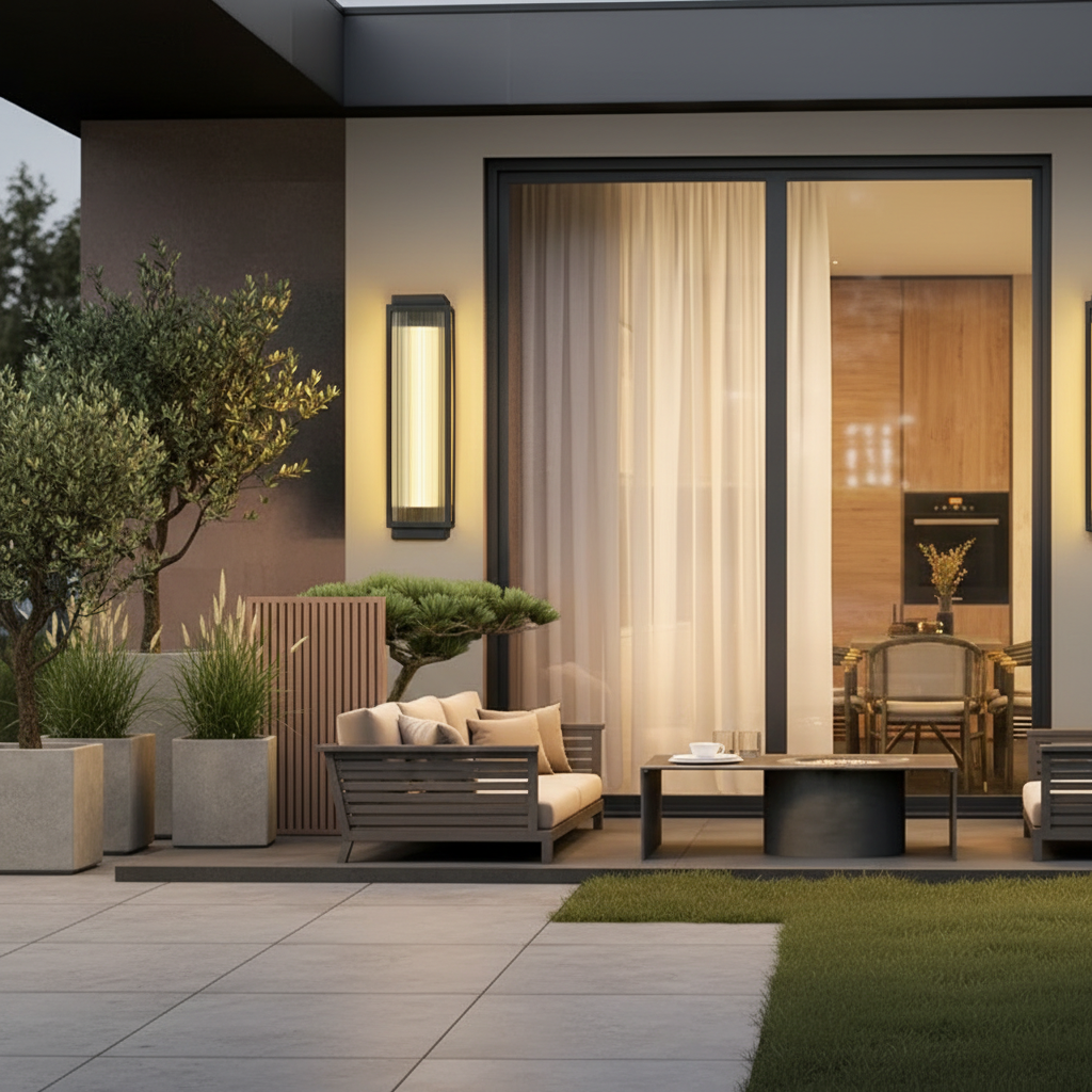 Luminara | Sleek Black Outdoor Wall Light Modern Sconce Fixture