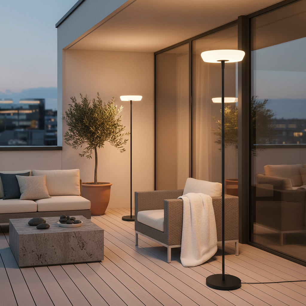 HaloGlow | Modern Stylish Solar Outdoor Garden Floor Lamp