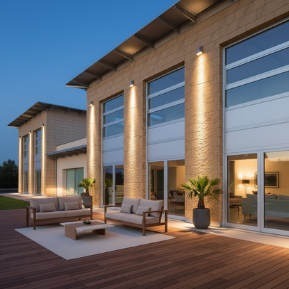 Luminara | Modern Waterproof Outdoor Wall Light with Optical Lens