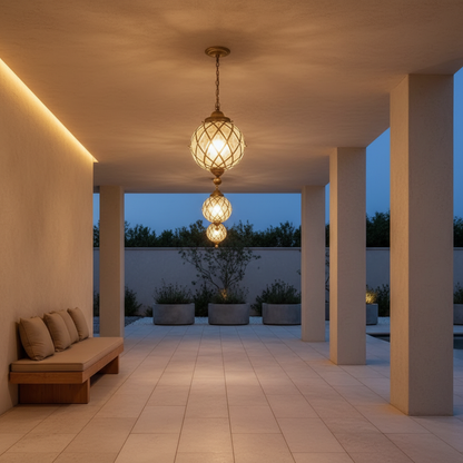 Lunara | Elegant Retro Aluminum Outdoor Hanging Pendant Light Fixture