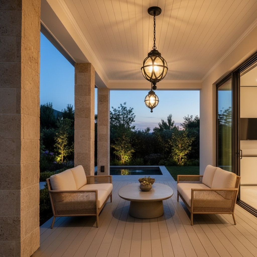 Luminara | Stylish Retro Metal Outdoor Pendant Light Fixture