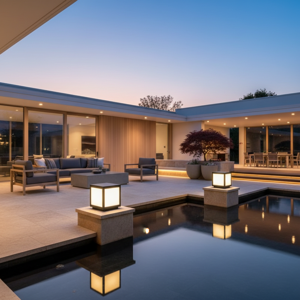 Geometra | Stylish Modern Black Solar Outdoor Wall Light Fixture