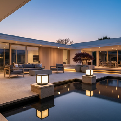Geometra | Stylish Modern Black Solar Outdoor Wall Light Fixture