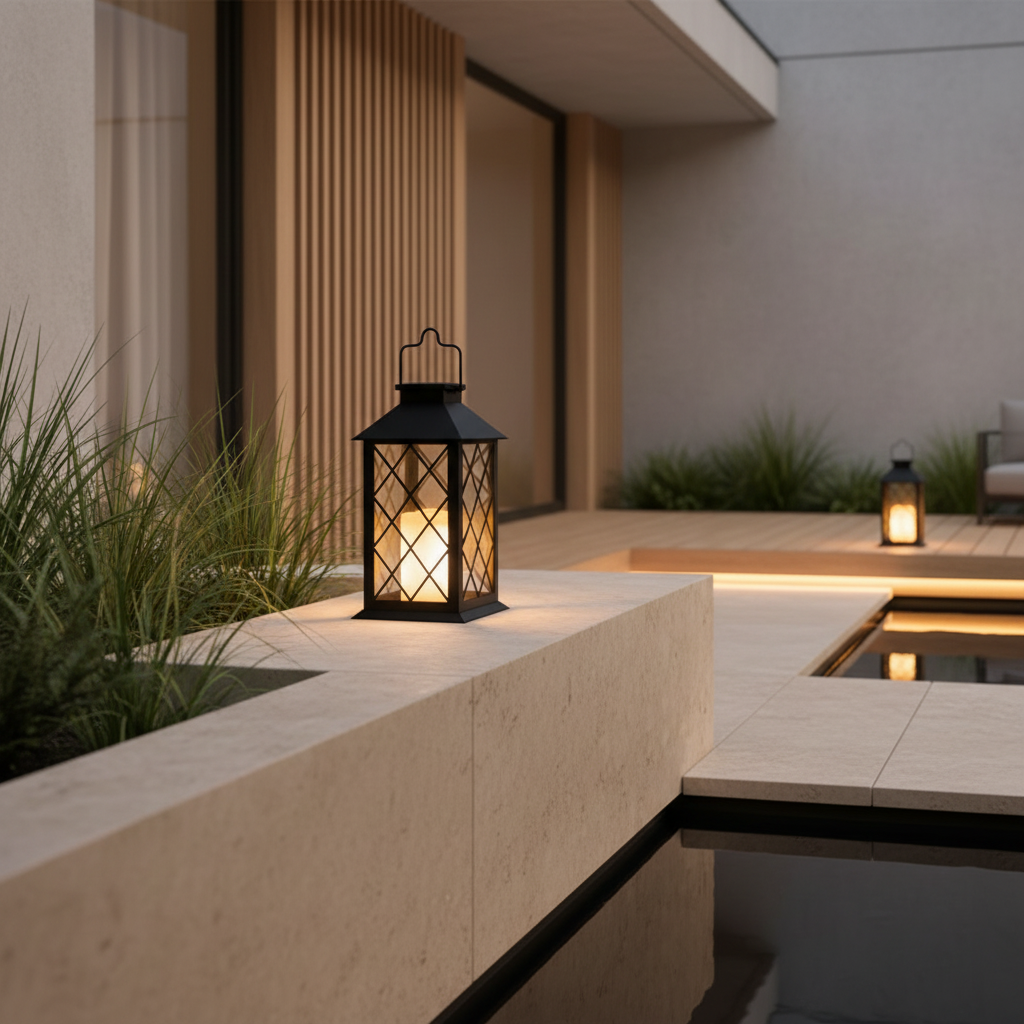 LumiGlow | Stylish Solar Portable LED Candlestick Lantern for Outdoors