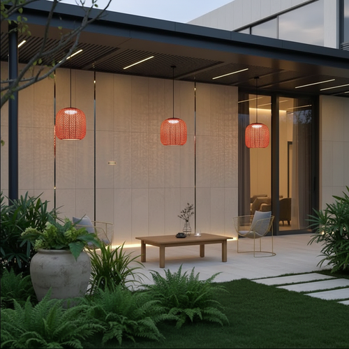 RattanGlow | Stylish Waterproof Outdoor Pendant Light Fixture