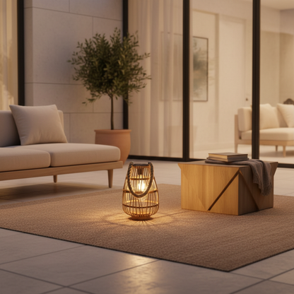 RattanGlow | Charming Vintage Outdoor Solar Lantern for Ambiance