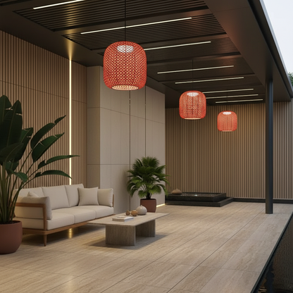 RattanGlow | Stylish Waterproof Outdoor Pendant Light Fixture
