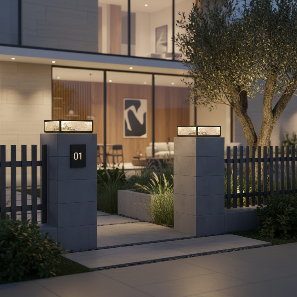 Modern Square Solar Garden Light | Outdoor Pathway LED Landscape Lamp