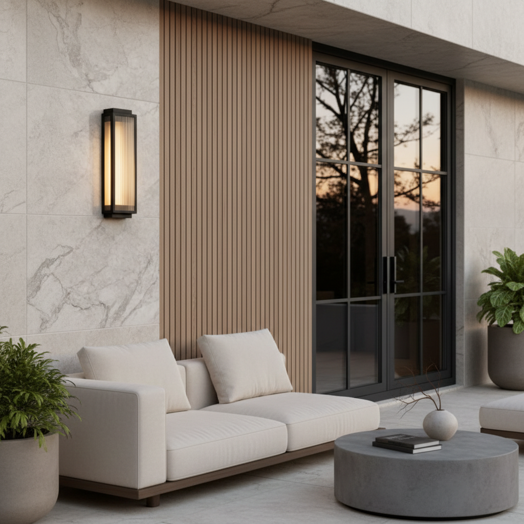 Luminara | Sleek Black Outdoor Wall Light Modern Sconce Fixture