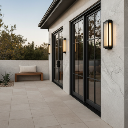 Luminara | Sleek Black Outdoor Wall Light Modern Sconce Fixture