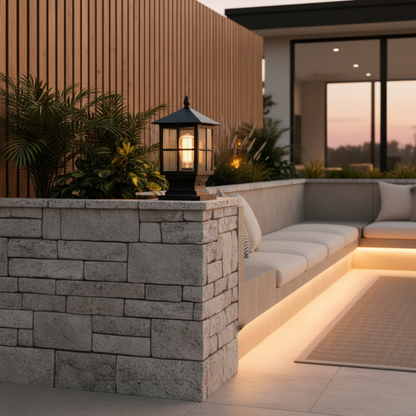 Stone Solar Light Pillar | Waterproof Outdoor Garden Landscape Lamp