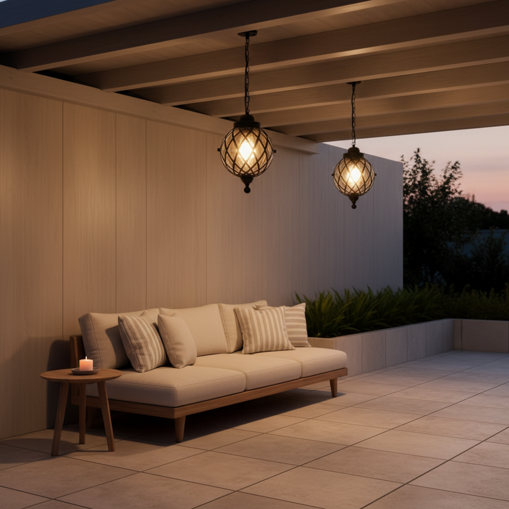 Lunara | Elegant Retro Aluminum Outdoor Hanging Pendant Light Fixture