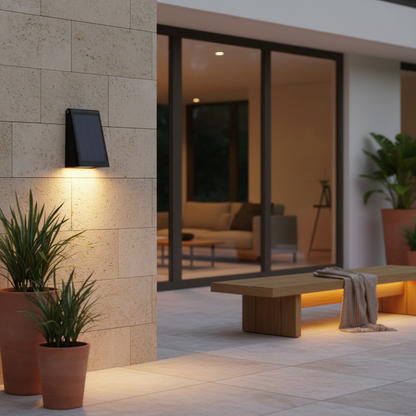 Solar Outdoor Wall Lantern | Waterproof Adjustable LED Garden Light