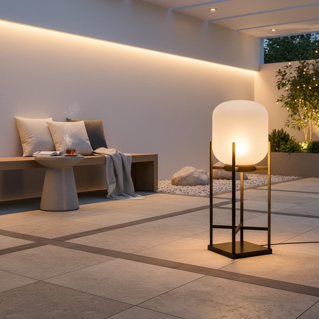 Luminara | Stylish Retro-Modern Outdoor Solar Lantern with Dual Power Options
