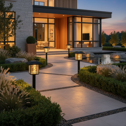 Luminara | Vintage Solar Outdoor Garden Path Lights with Warm White Illumination
