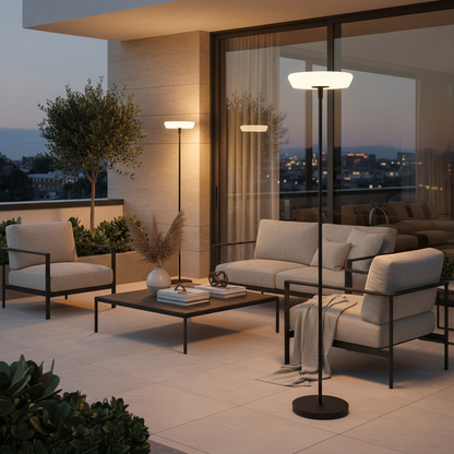 HaloGlow | Modern Stylish Solar Outdoor Garden Floor Lamp
