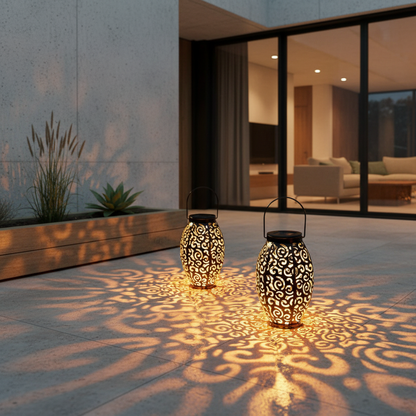 Luminara | Elegant Vintage Copper Outdoor Solar Lanterns for Garden