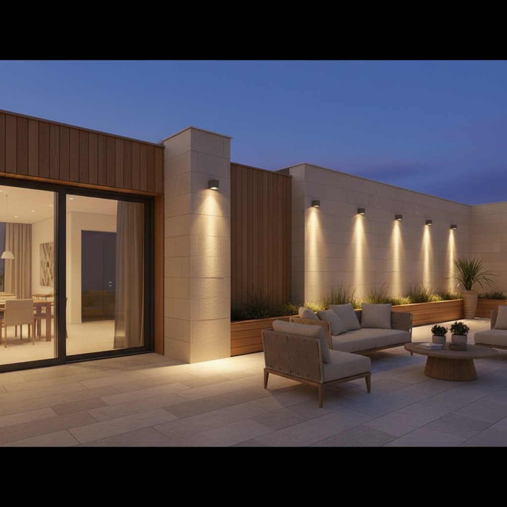 Luminara | Modern Waterproof Outdoor Wall Light with Optical Lens