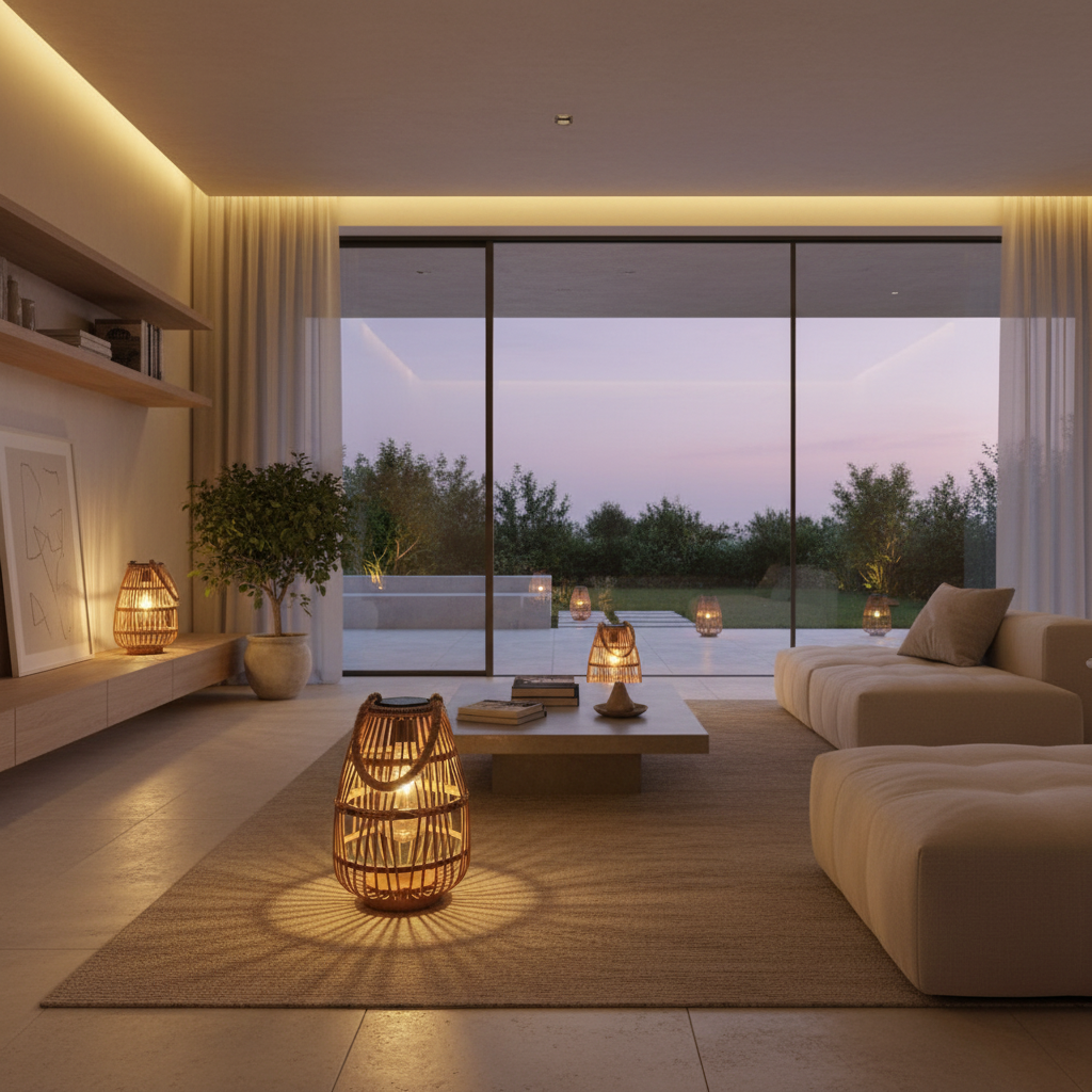 RattanGlow | Charming Vintage Outdoor Solar Lantern for Ambiance
