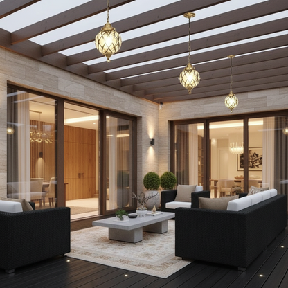 Lunara | Elegant Retro Aluminum Outdoor Hanging Pendant Light Fixture