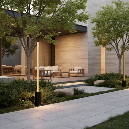 Luminara | Stylish Waterproof Stainless Steel Outdoor Floor Lamp