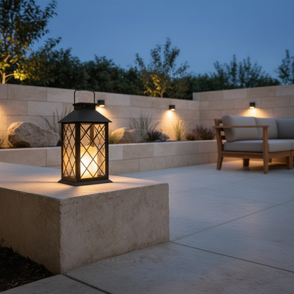 LumiGlow | Stylish Solar Portable LED Candlestick Lantern for Outdoors