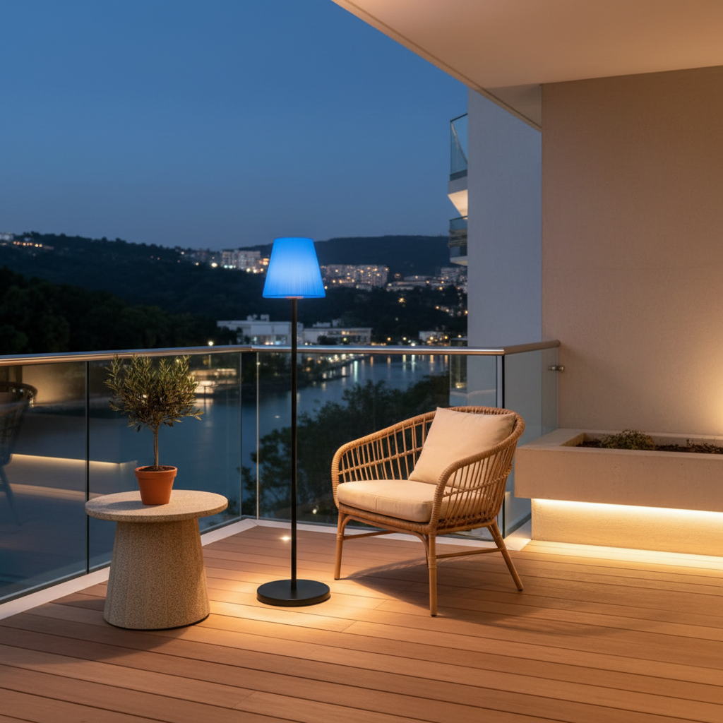 Solara | Modern Elegant Solar Outdoor Floor Lamp with RGB Effects