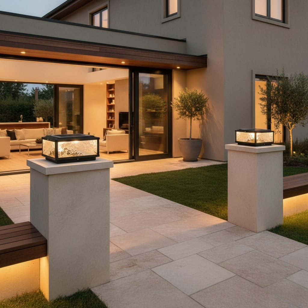 Modern Square Solar Garden Light | Outdoor Pathway LED Landscape Lamp