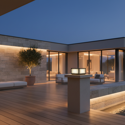 Luminara | Elegant Modern Stainless Steel Outdoor Pillar Light