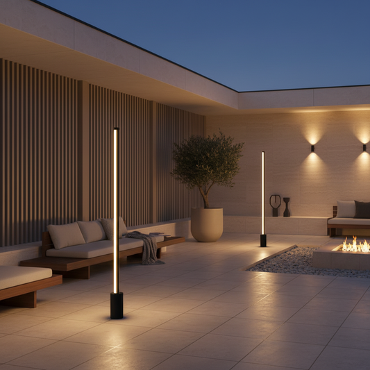 Luminara | Stylish Waterproof Stainless Steel Outdoor Floor Lamp