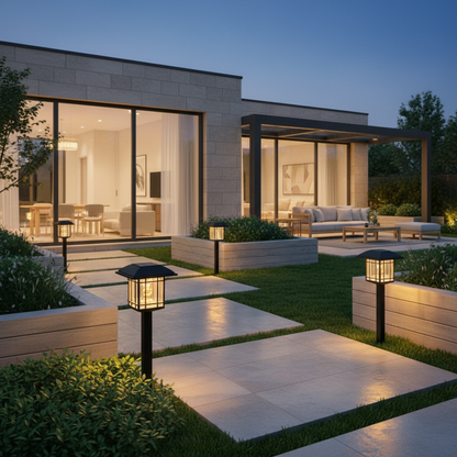 Luminara | Vintage Solar Outdoor Garden Path Lights with Warm White Illumination