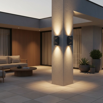 Luminara | Modern Black Outdoor Up Down Wall Lights Sconce
