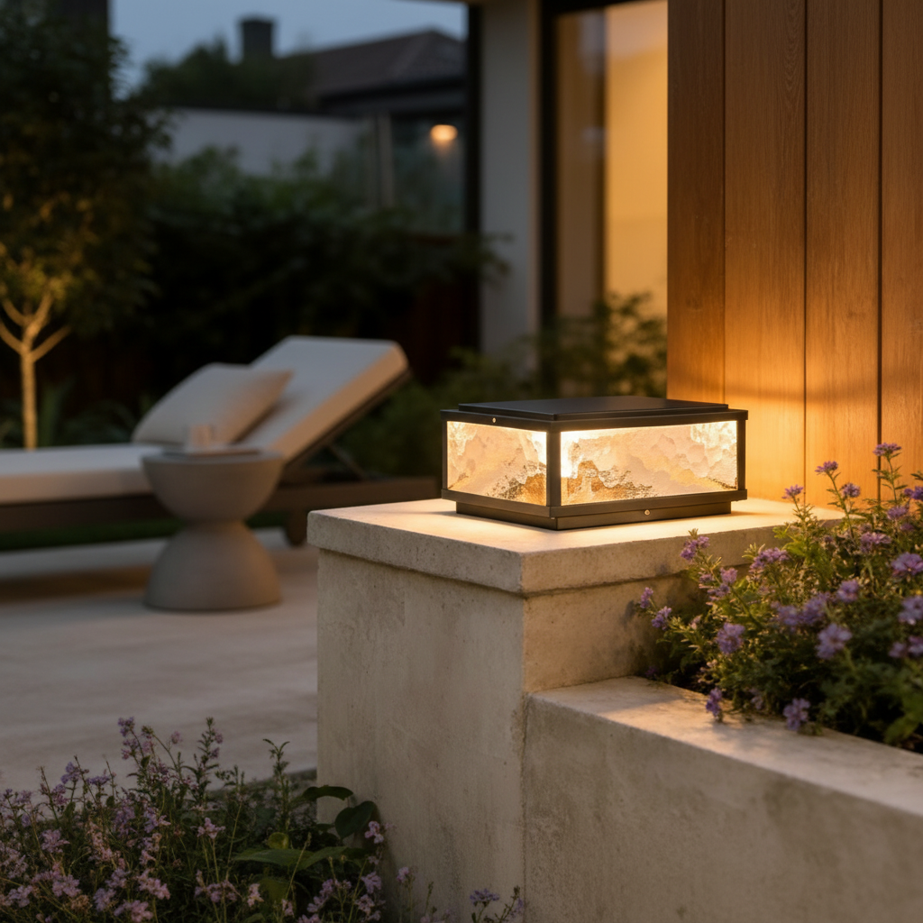 Modern Square Solar Garden Light | Outdoor Pathway LED Landscape Lamp