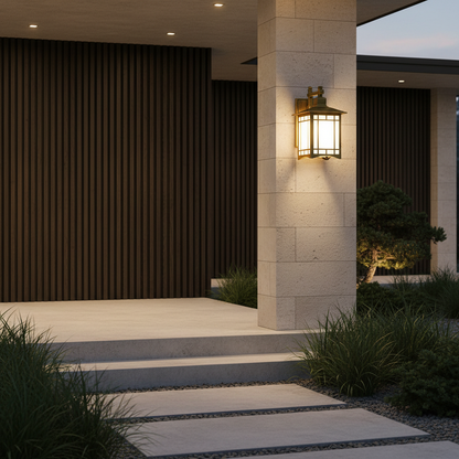 Luminara | Stylish Durable Outdoor Wall Sconce with Glass Shade