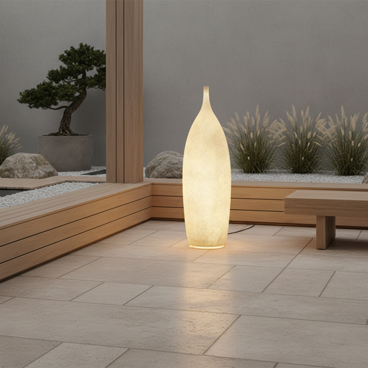 AquaGlow | Stylish Modern Resin Outdoor Garden Floor Lamp