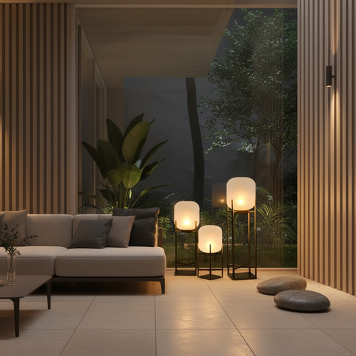 Luminara | Stylish Retro-Modern Outdoor Solar Lantern with Dual Power Options