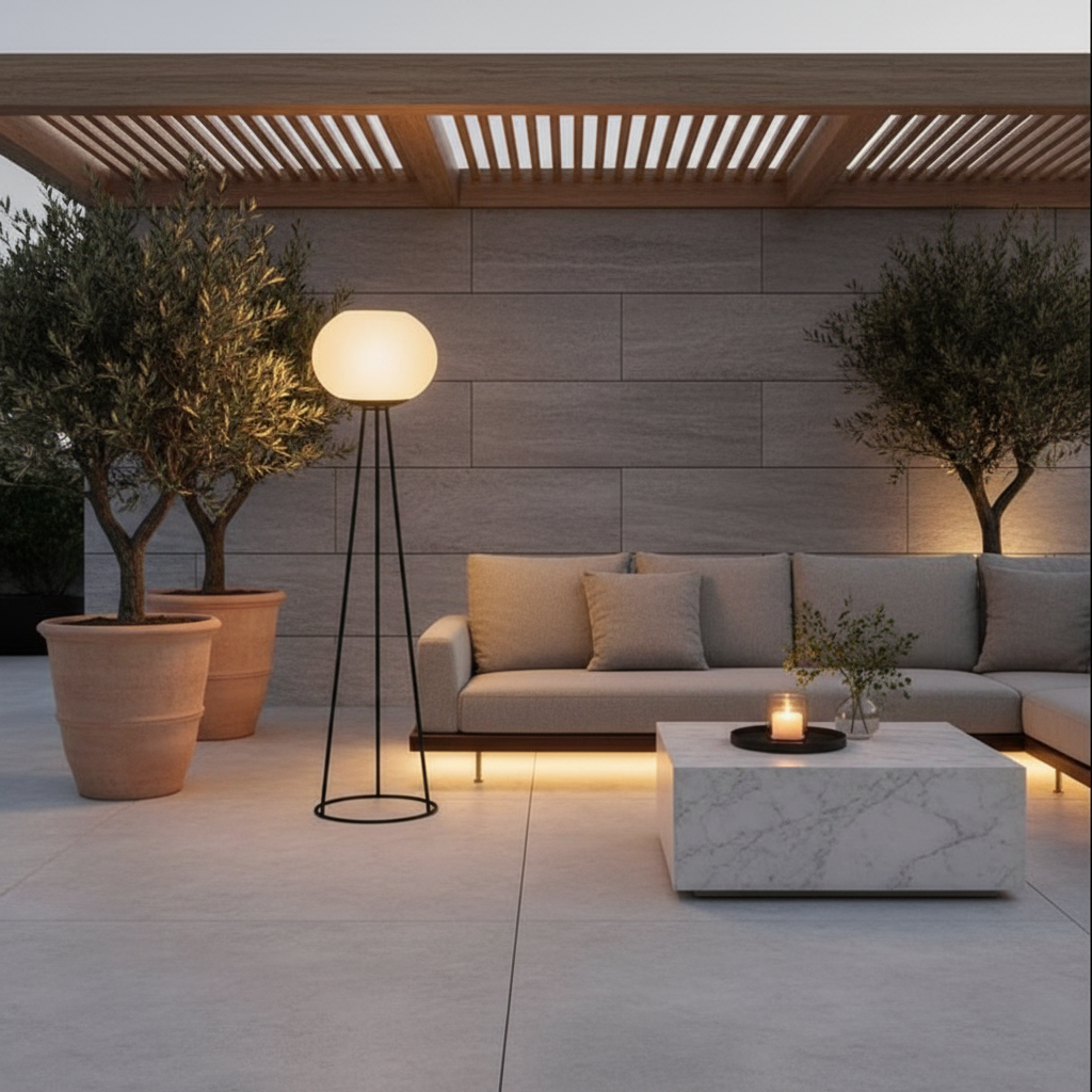 Solar LED Outdoor Floor Lamp | Waterproof Garden Light with Adjustable Glow