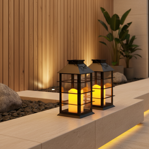 LumiGlow | Stylish Solar Portable LED Candlestick Lantern for Outdoors