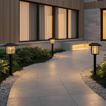 Luminara | Vintage Solar Outdoor Garden Path Lights with Warm White Illumination