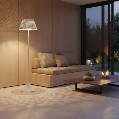 Luminara | Stylish Modern Solar Outdoor Floor Lamp with Dual Power Options