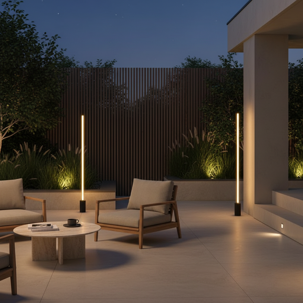 Luminara | Stylish Waterproof Stainless Steel Outdoor Floor Lamp
