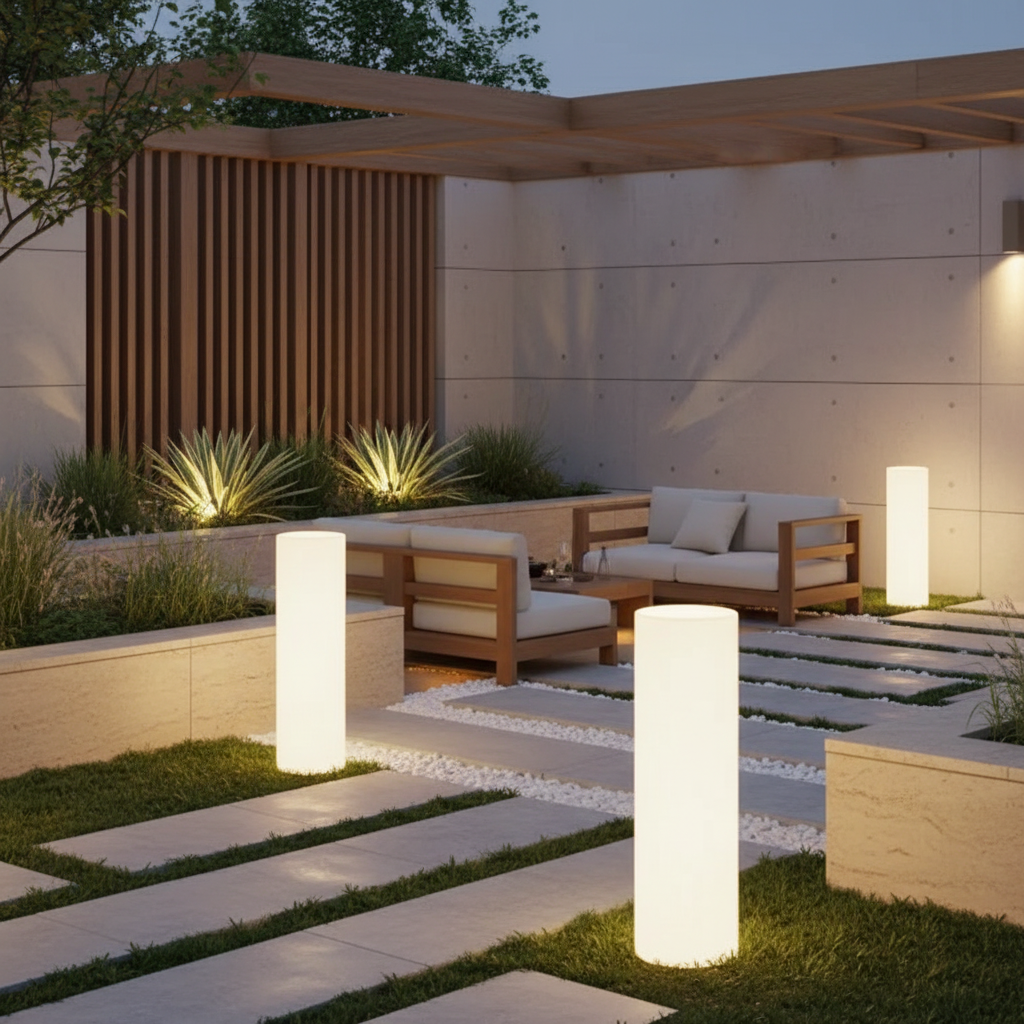 Contemporary LED Outdoor Lamp | Waterproof Color Changing Ambient Light