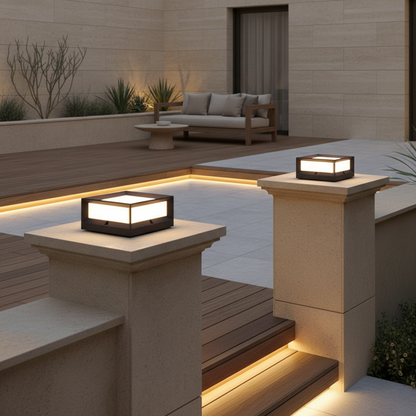 Luminara | Modern Elegant Solar Garden Pillar Light Fixture