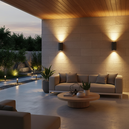 Luminara | Modern Black Outdoor Up Down Wall Lights Sconce